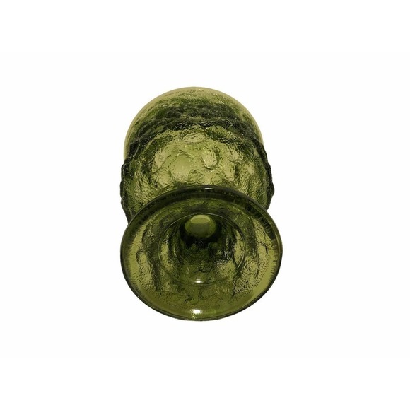 Vintage EO Brody Co Green Goblet Candy Dish Bowl Vase Planter Crinkle Glass - Picture 5 of 7